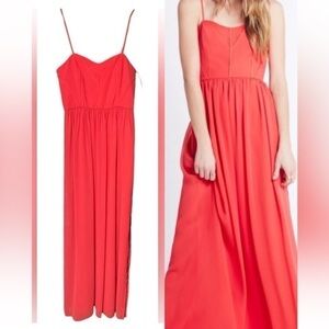 NWT BCBGENERATION Red Bittersweet Piping Spring Formal Maxi Dress Size 2